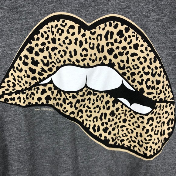 Leopard Lips Boutique Top Gray Small NEW Grey - Picture 2 of 5